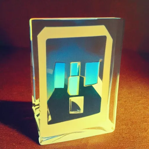 Prompt: polaroid glass crystal in sunlight futurism