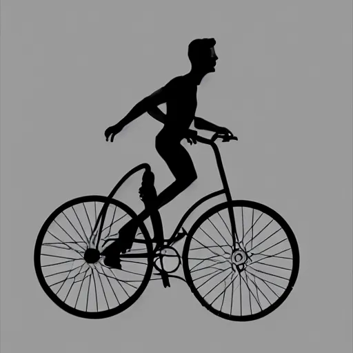 Image similar to Man riding a comically tiny bicycle, digital artwork, trending on artstation