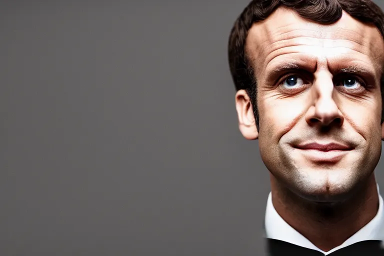 Image similar to closeup portrait of macaron emmanuel macron face on a macaron, natural light, sharp, detailed face, magazine, press, photo, steve mccurry, david lazar, canon, nikon, focus