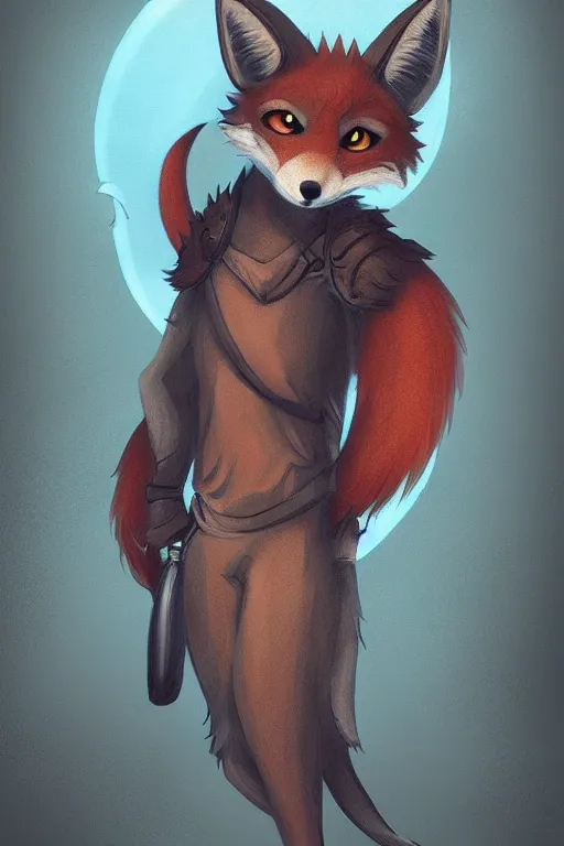 Image similar to an anthropomorphic medieval fox with a fluffy tail, backlighting, trending on artstation, digital art, furry art, trending on furaffinity, fantasy art, by kawacy