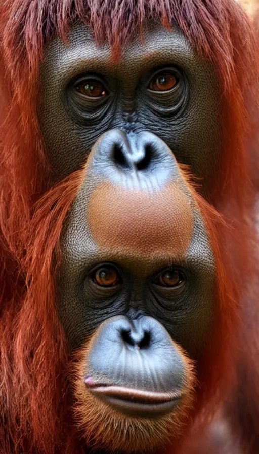 Prompt: Portrait of an orangutan with steve buscemi eyes,