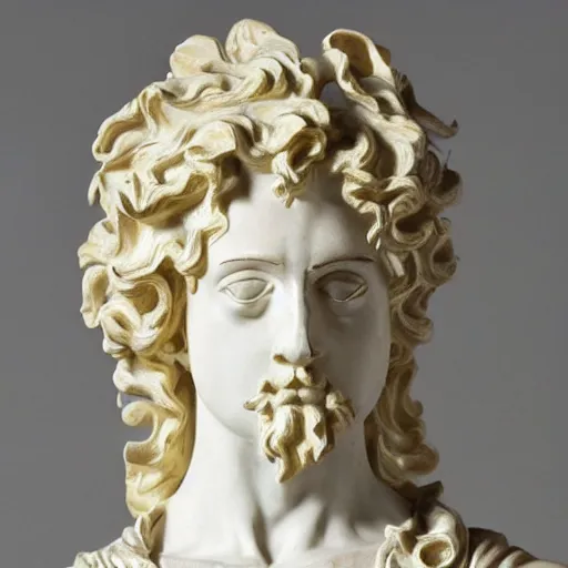 Prompt: statue of a standalone cloud marble baroque gold grey detail bernini