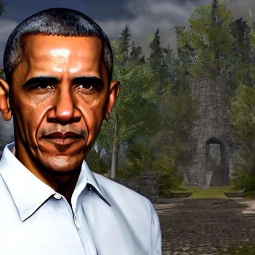 Image similar to barack obama in elder scrolls oblivion