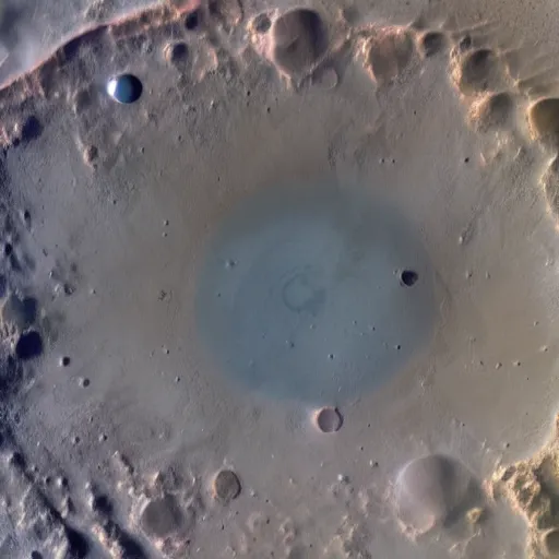 Image similar to Korolev city inside of Korolev crater on Mars, satellite view