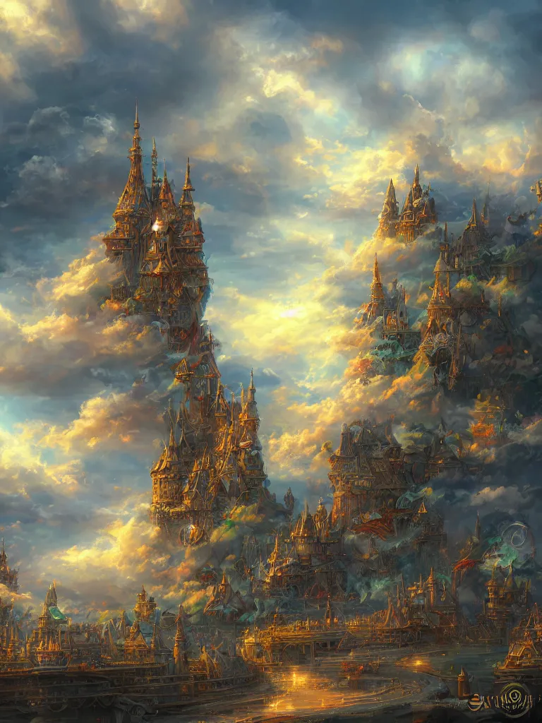 Image similar to I get to the airport. wide view ,nice clouds, godray, fantasy, intricate, richly detailed colored 3D illustration with background completely , Artgerm highly detailed, digital painting, trending on artstation, sharp focus, , illustration,