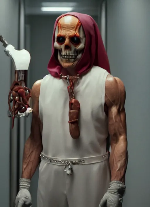 Prompt: movie still of skeletor as hannibal lecter, 8 k, hd