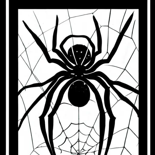 Image similar to spider, black and white, botanical illustration, naturalistic, book illustration, black ink on white paper, bold lines