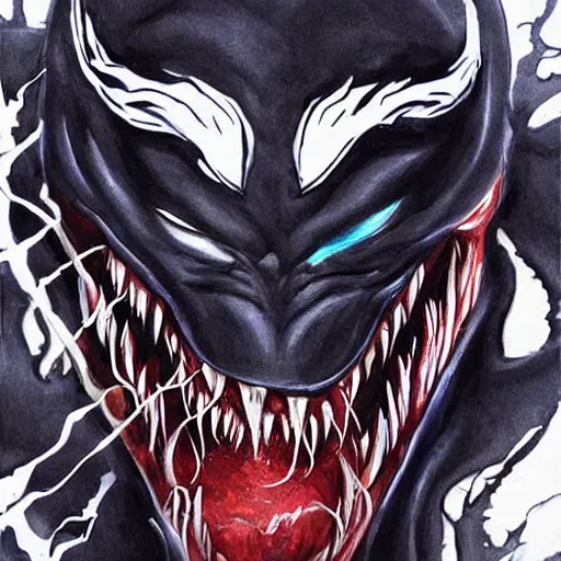 Image similar to artwork of venom by arian mark