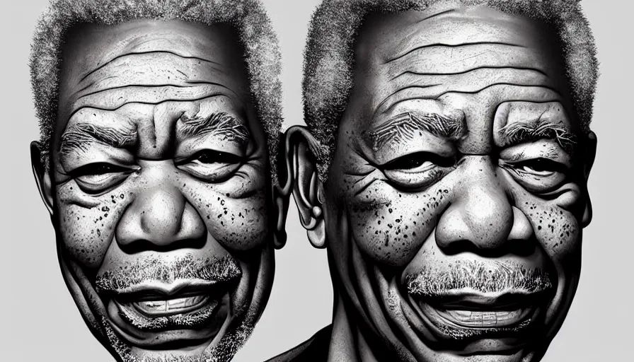 Prompt: Digital painting of crying Morgan Freeman, hyperdetailed, artstation, cgsociety, 8k