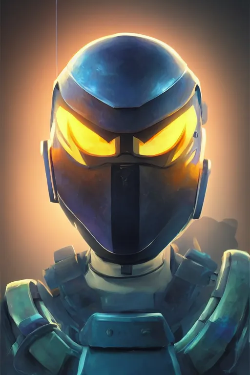 Image similar to epic mask helmet robot ninja portrait stylized as fornite style game design fanart by concept artist gervasio canda, behance hd by jesper ejsing, by rhads, makoto shinkai and lois van baarle, ilya kuvshinov, rossdraws global illumination radiating a glowing aura global illumination ray tracing hdr render in unreal engine 5