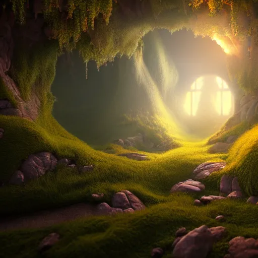 Image similar to inside a magical heaven landscape, highly detailed, 4k, HDR, award-winning, octane render, trending on artstation, volumetric lighting