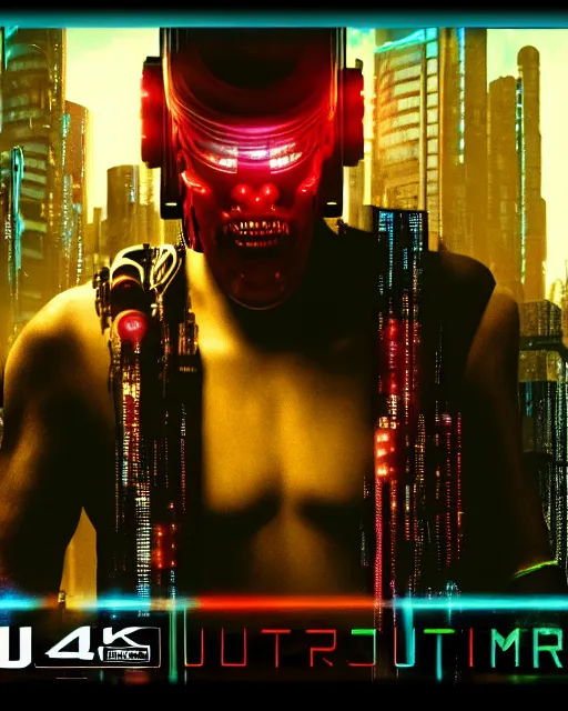Image similar to film still of a monster, cyberpunk 4 k ultra detailed