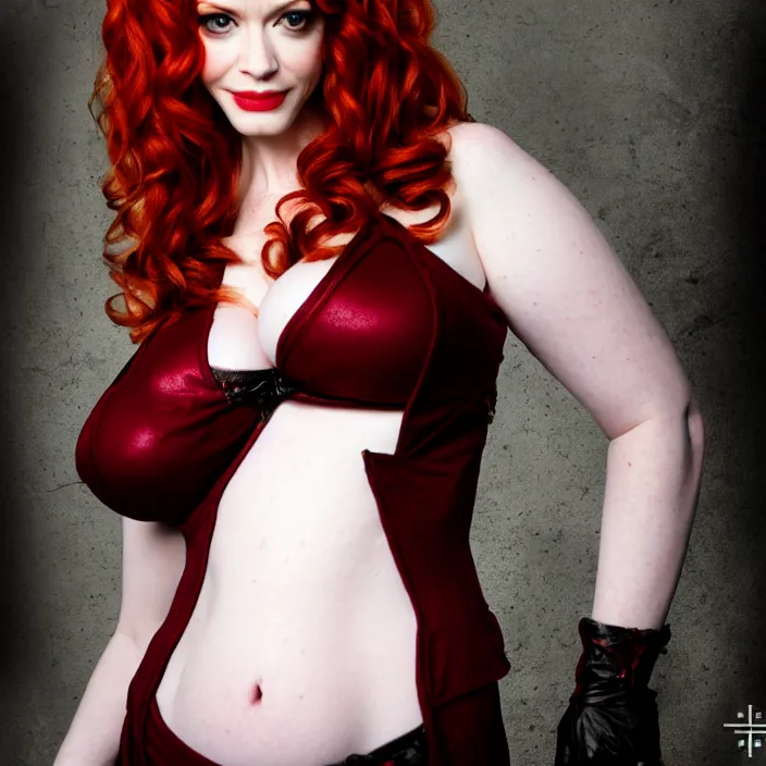Image similar to full body photograph of christina hendricks as a vampire warrior. extremely detailed. dslr. 8 5 mm.