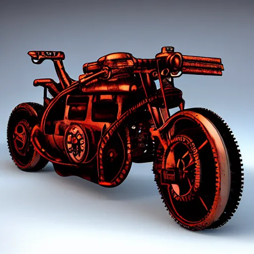 Prompt: akira motorcycle, steampunk