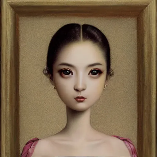 Image similar to a 3 d image of an feminine and attractive woman looking at the camera, painting by mark ryden, japonisme 3 d 8 k ultra detailed