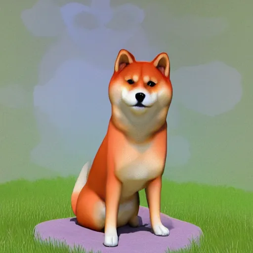 Image similar to shiba inu with bathfoam on body, Artstation