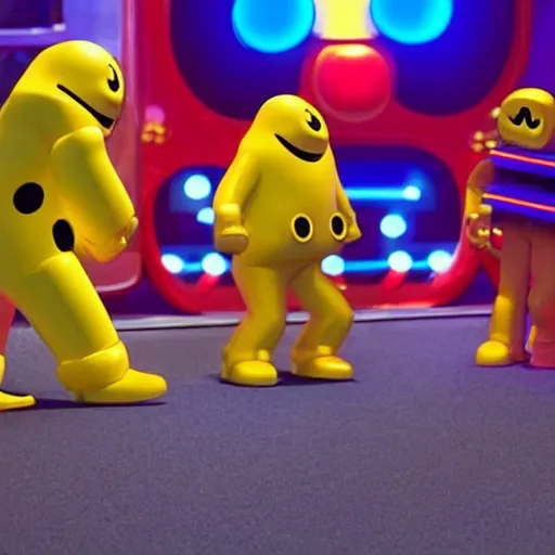 Image similar to jack black starring as live action pac - man the movie, 8 k, movie still