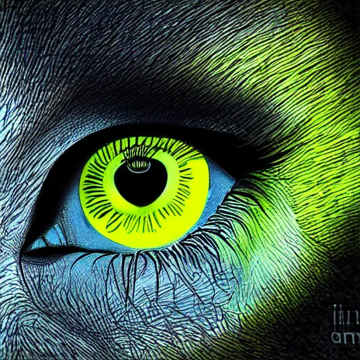 Image similar to yellow eyes glowing from the pitch black, aura digital art, luminescent