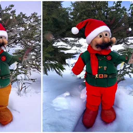 Prompt: before and after visiting the north pole