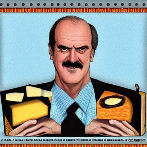 Prompt: john cleese made out of cheese