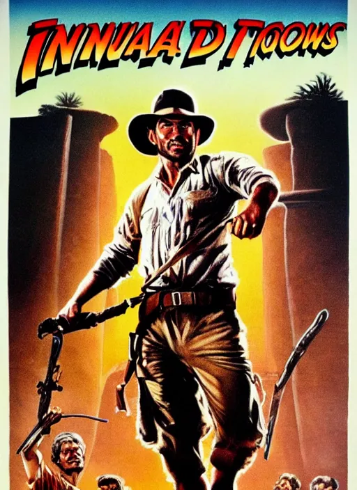 Image similar to 1 9 8 6 poster for indiana jones and the temple of boom