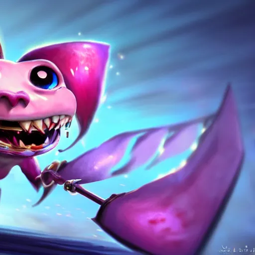 Prompt: cho gath from league of legends, pixar style