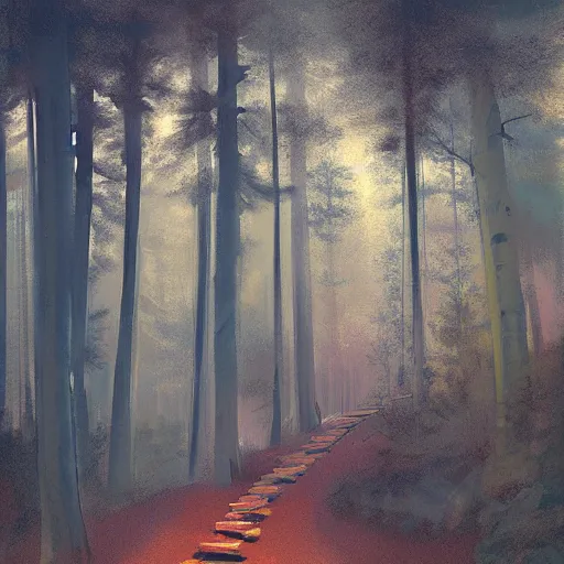 Image similar to Japanese Torii in a forest ,night , by Grzegorz Rutkowski,by Grzegorz Rutkowski,by Grzegorz Rutkowski