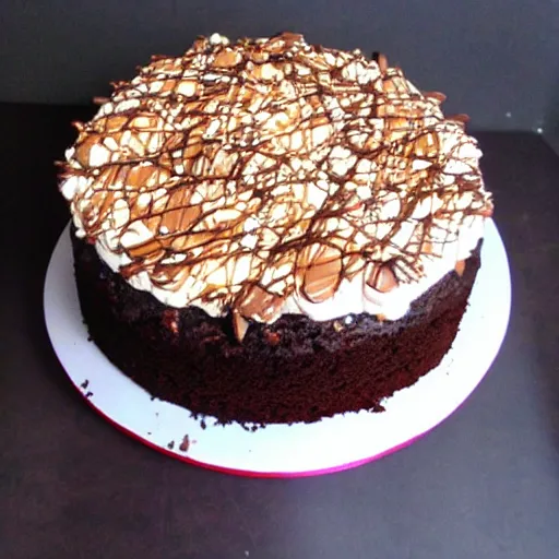 Image similar to snickers chocolate cake delicious