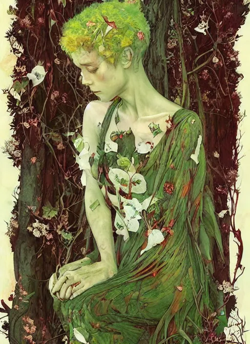 Image similar to lush cherry forest fairy foliage painting carved in amber by chiara bautista and norman rockwell and greg rutkowski weta studio