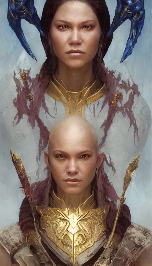 Image similar to epic masterpiece portrait priestess in mortal kombat sweaty skin, hyperrealistic, octane render, cinematic, beautiful face and flawless skin, perfect hands, 5 fingers, by Edgar Maxence and Ross Tran and Michael Whelan, Legends of Runeterra