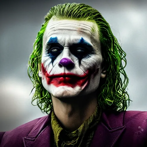 Image similar to The joker in Vikings 4K quality super realistic