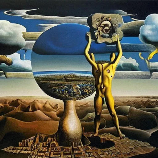 Image similar to the world between death and life, surrealistic extremely detailed painting, by edgar mueller and salvador dali