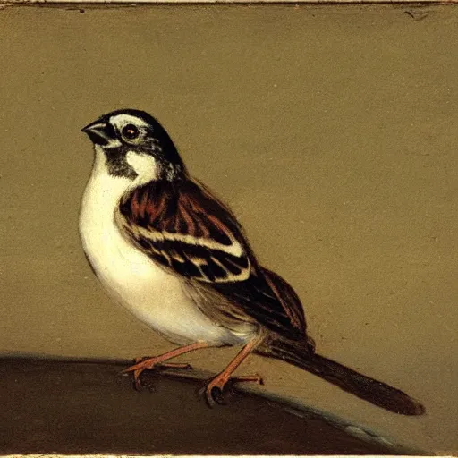 Prompt: a sparrow, by Francisco de Goya, oil on canvas