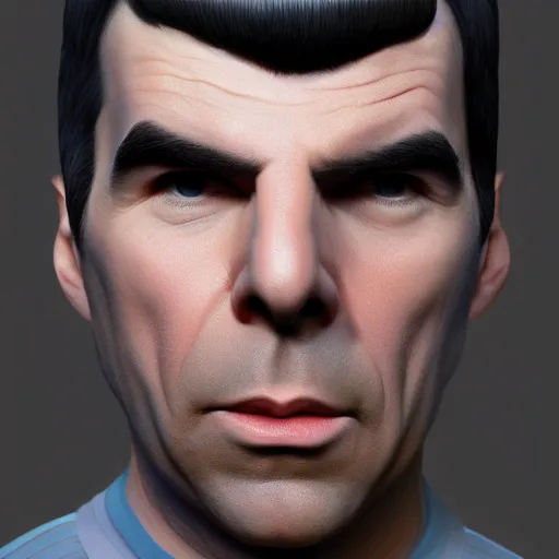 Image similar to ZACHARY QUINTO SPOCK, hyperdetailed + artstation + cgsociety + 8k