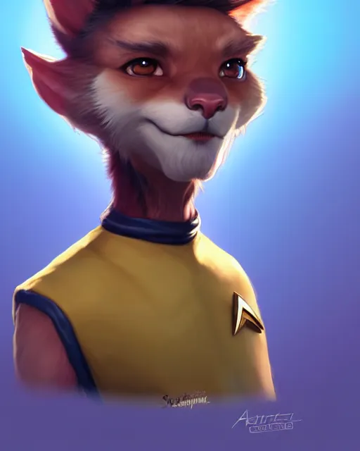 Prompt: character concept art of a cute young male anthropomorphic startrek furry | | cute - fine - face, pretty face, key visual, realistic shaded perfect face, fine details by stanley artgerm lau, wlop, rossdraws, james jean, andrei riabovitchev, marc simonetti, and sakimichan, trending on artstation