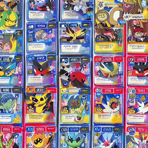 Image similar to pokemon cards with snooki, joe biden, nicki minaj, kim kardashian, osama bin laden, pokemon anime style, hd 8k image high detail, at target