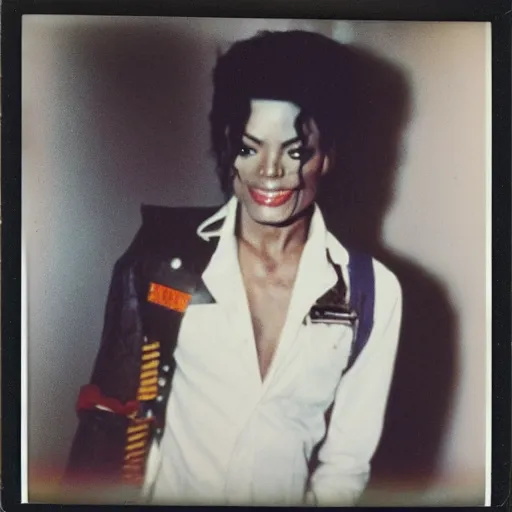 Prompt: polaroid photo of michael jackson in vietnam