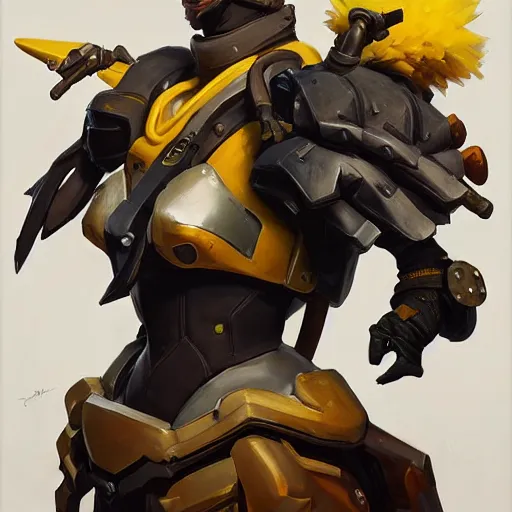 Prompt: greg manchess portrait painting of fully armored chocobo as overwatch character, medium shot, asymmetrical, profile picture, organic painting, sunny day, matte painting, bold shapes, hard edges, street art, trending on artstation, by huang guangjian and gil elvgren and sachin teng