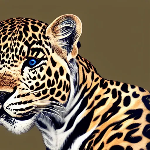 Prompt: Leopard which is colored like zebra photorealistic