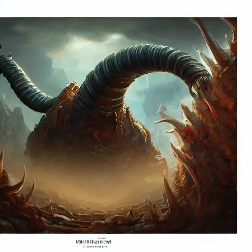 Prompt: a giant worm beast, worm monster, worm mouth, worm round mouth, rock and dust, worm brown theme, bright art masterpiece artstation. 8 k, sharp high quality artwork in style of jose daniel cabrera pena and greg rutkowski, concept art by tooth wu, blizzard warcraft artwork, hearthstone card game artwork, earthworm rising from the ground