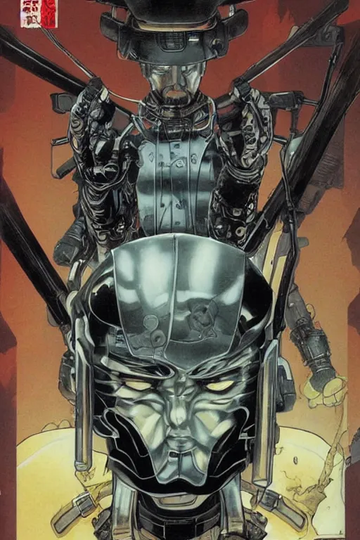 Image similar to cybernetic samurai general ghost by mark zug, travis charest, kev walker, jesper ejsing and paolo parente