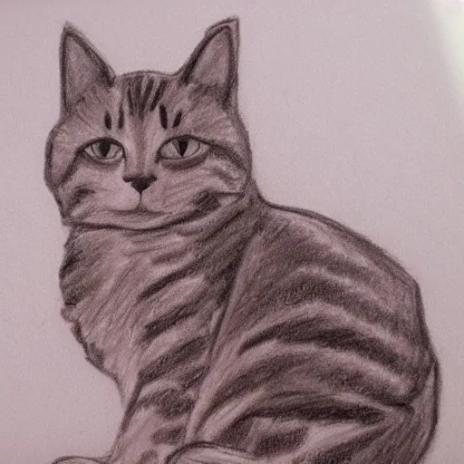 Prompt: crayon drawing of a cat