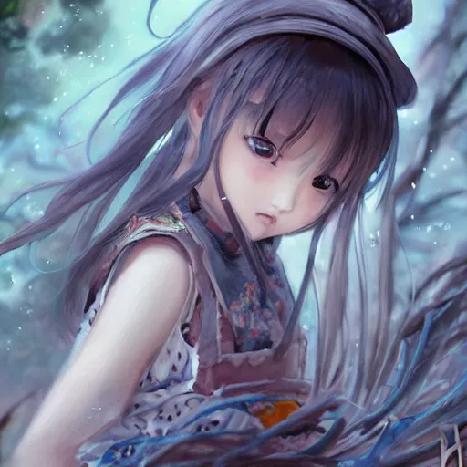 Prompt: dynamic composition, motion, ultra-detailed, incredibly detailed, a lot of details, amazing fine details and brush strokes, colorful and grayish palette, smooth, HD semirealistic anime CG concept art digital painting, watercolor oil painting of a Japanese schoolgirl, Cytus and Deemo style by a Chinese artist at ArtStation, by Huang Guangjian, Fenghua Zhong, Ruan Jia, Xin Jin and Wei Chang. Realistic artwork of a Chinese videogame, gradients, gentle an harmonic grayish colors.