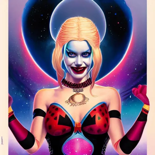 Image similar to harley quinn as a cosmic fractal, pixar style, by tristan eaton stanley artgerm and tom bagshaw.