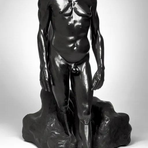 Image similar to full body, sigmund freud sculpture by auguste rodin