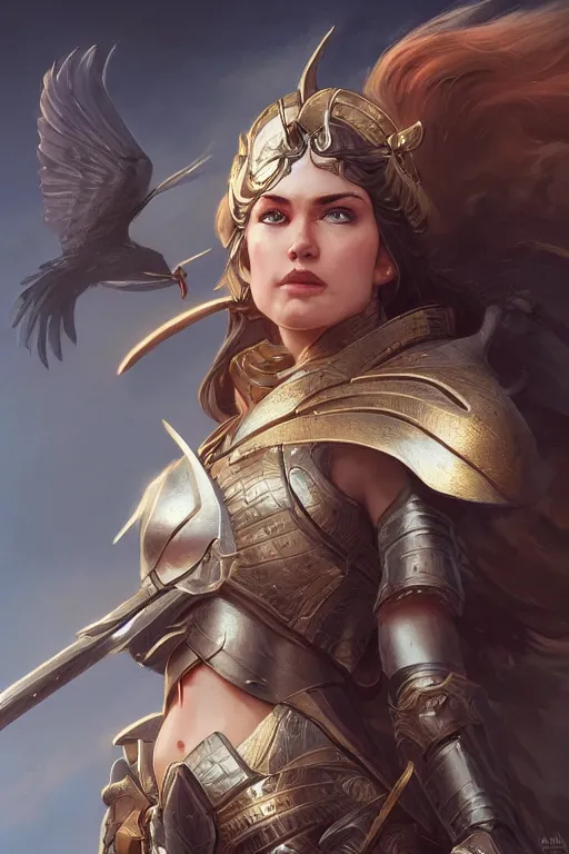 Image similar to amazon valkyrie athena, d & d, fantasy, portrait, highly detailed, headshot, digital painting, trending on artstation, concept art, sharp focus, illustration, art by artgerm and greg rutkowski and magali villeneuve