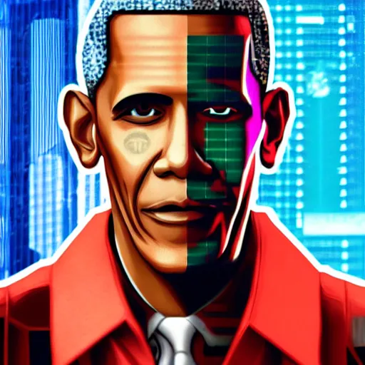 Prompt: cyberpunk Obama