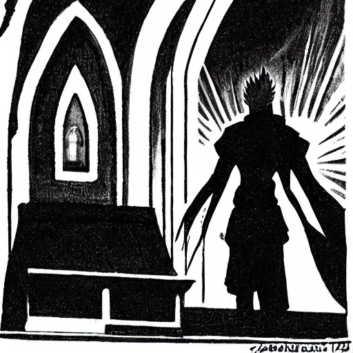 Image similar to Shadow the Hedgehog in church praying to God