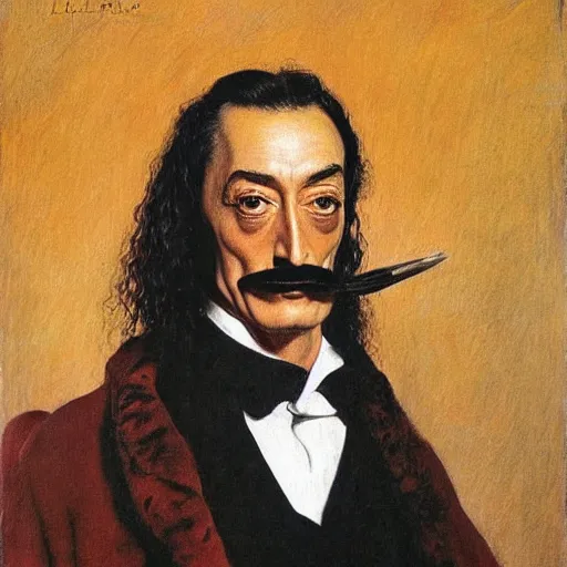 Image similar to portrait of Salvador Dali in the style of Eugene de Blaas