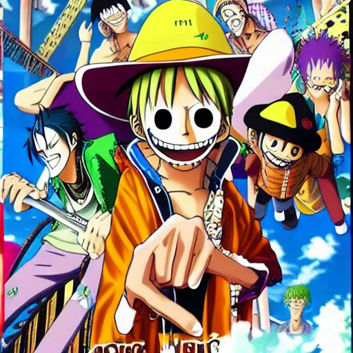 Image similar to Juice wrld Anime in one piece 4k detail